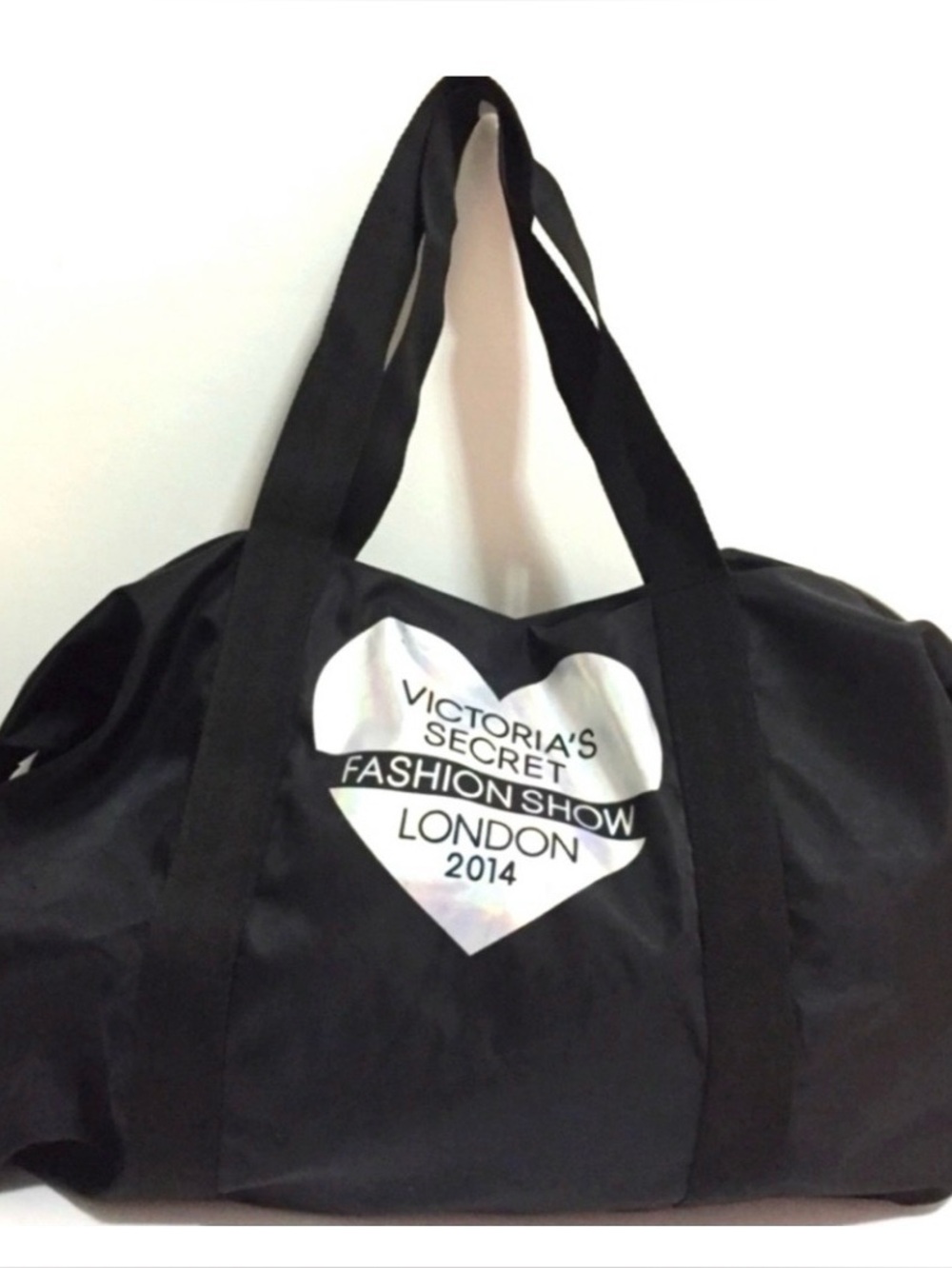 Victoria's Secret Duffle Bag - Black Weekender with London Fashion Show Logo